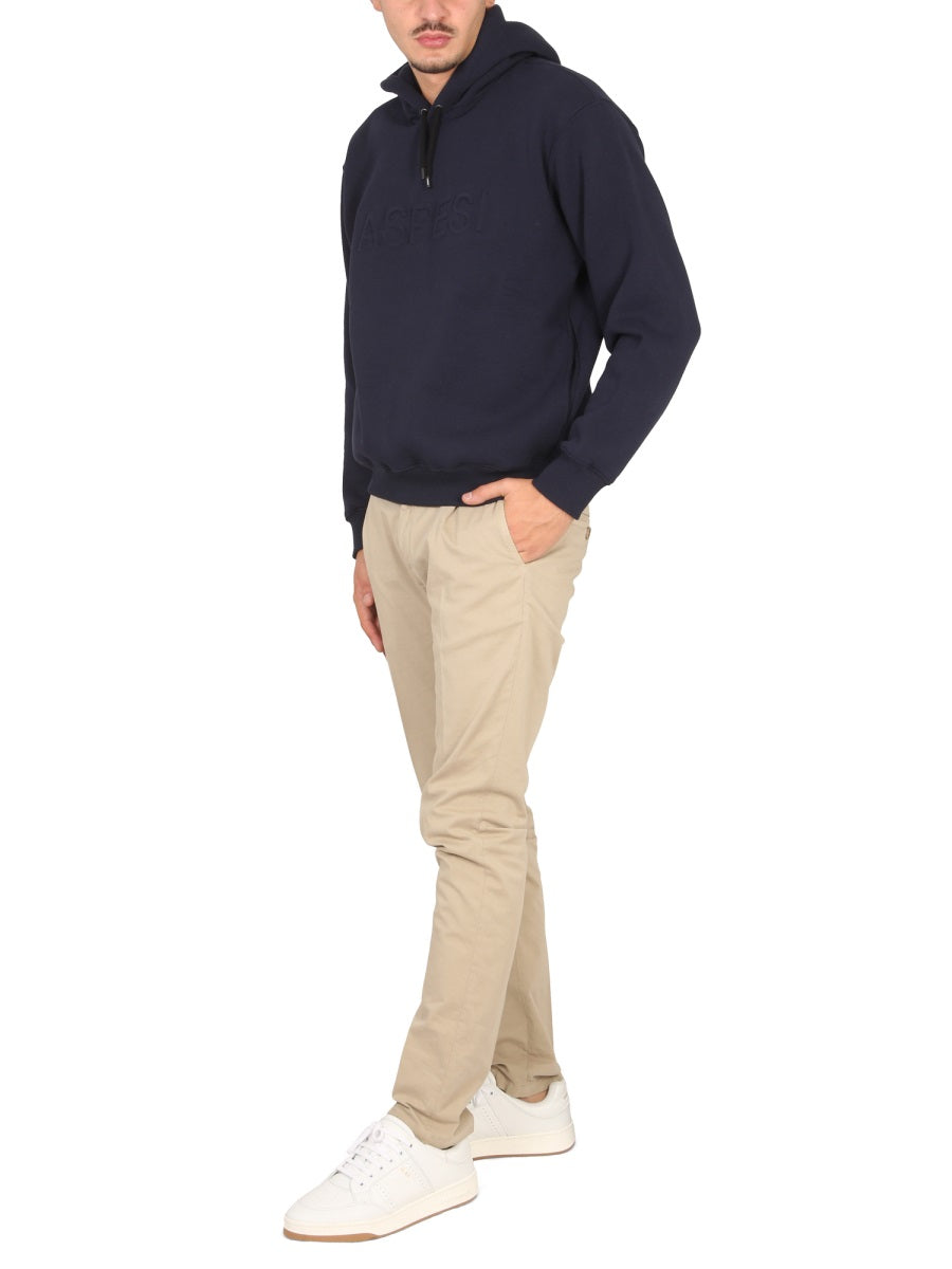 ASPESI Men's Logo Hoodie with Drawstring