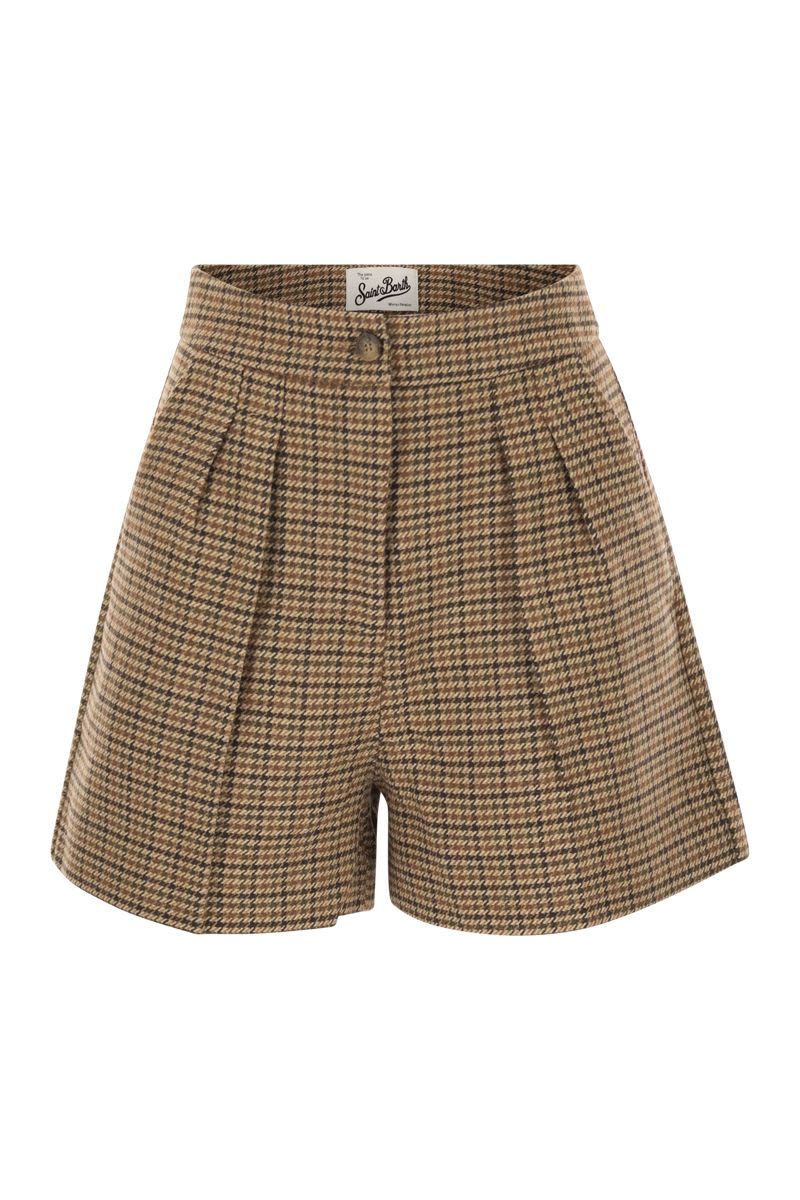MC2 SAINT BARTH Women's Tailored Houndstooth Pattern Shorts