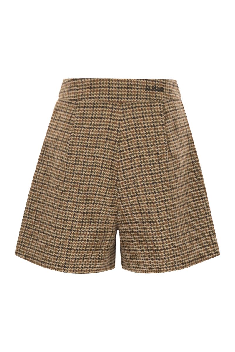 MC2 SAINT BARTH Women's Tailored Houndstooth Pattern Shorts