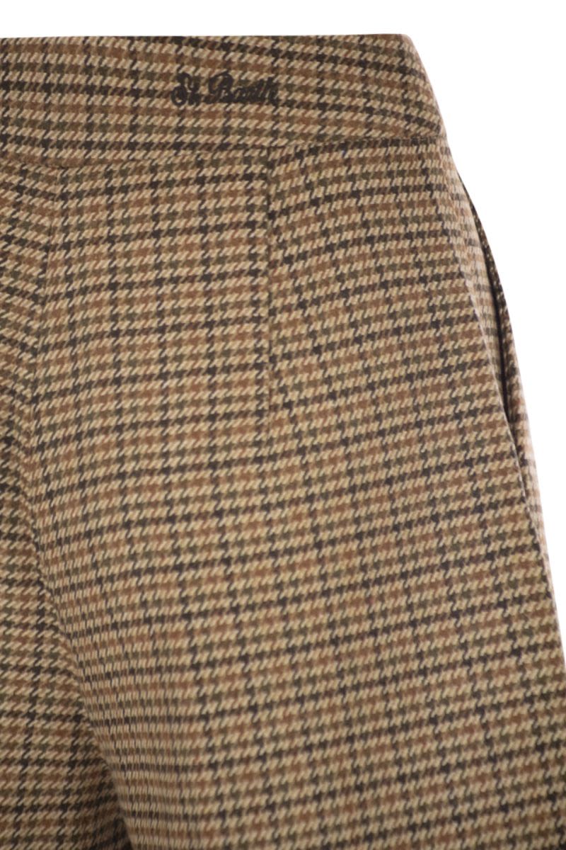 MC2 SAINT BARTH Women's Tailored Houndstooth Pattern Shorts