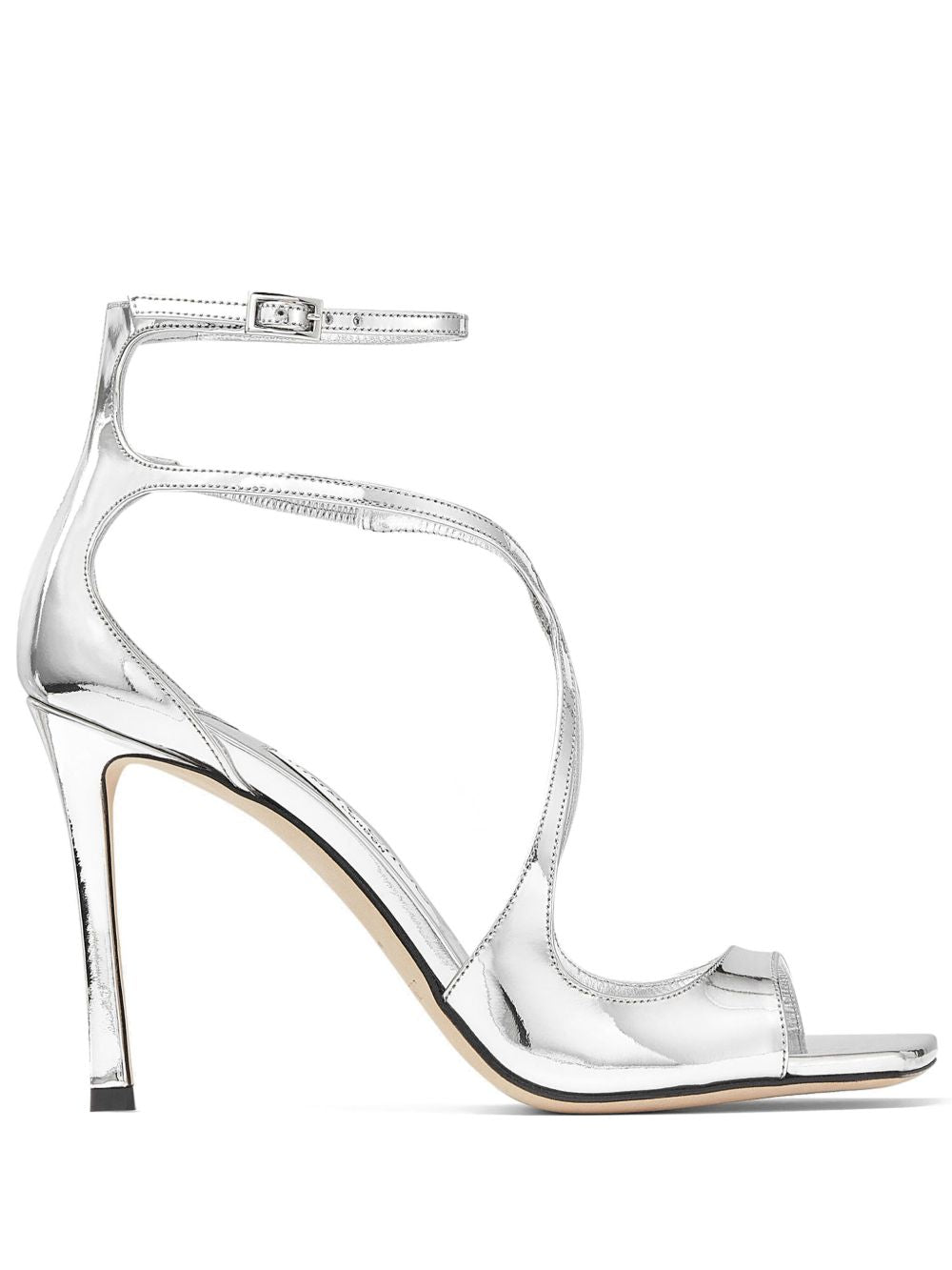 JIMMY CHOO Patent Leather Stiletto Sandals with Multi-Way Straps - 95mm