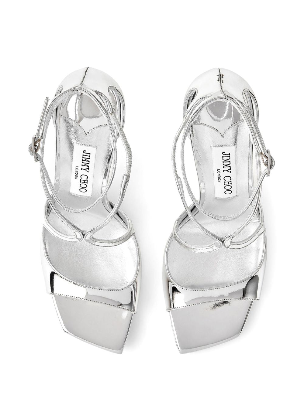 JIMMY CHOO Patent Leather Stiletto Sandals with Multi-Way Straps - 95mm