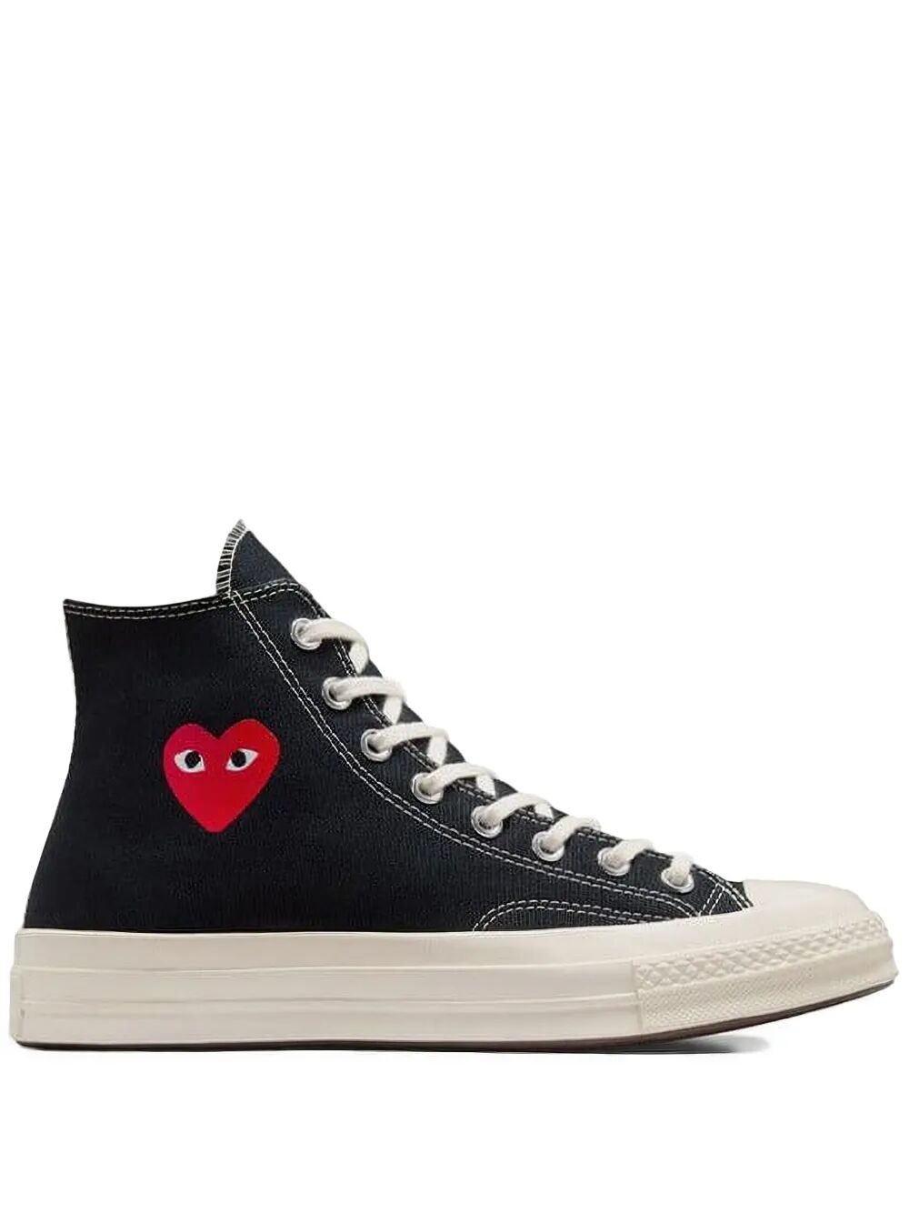 COMME DES GARÇONS PLAY High Top Sneaker with Small Red Heart Design
