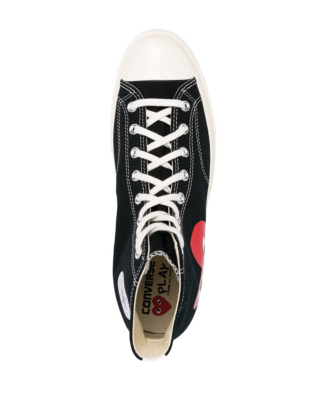COMME DES GARÇONS PLAY Round Toe High-Top Sneaker with Heart Print
