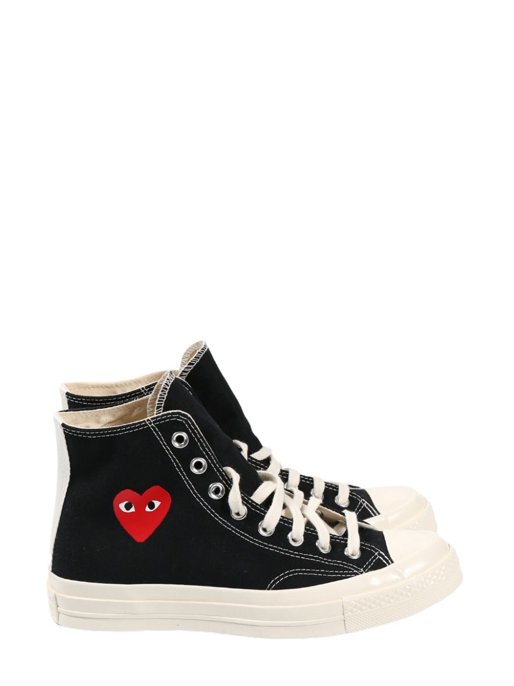 COMME DES GARÇONS PLAY High-Top Sneakers with Signature Heart Print