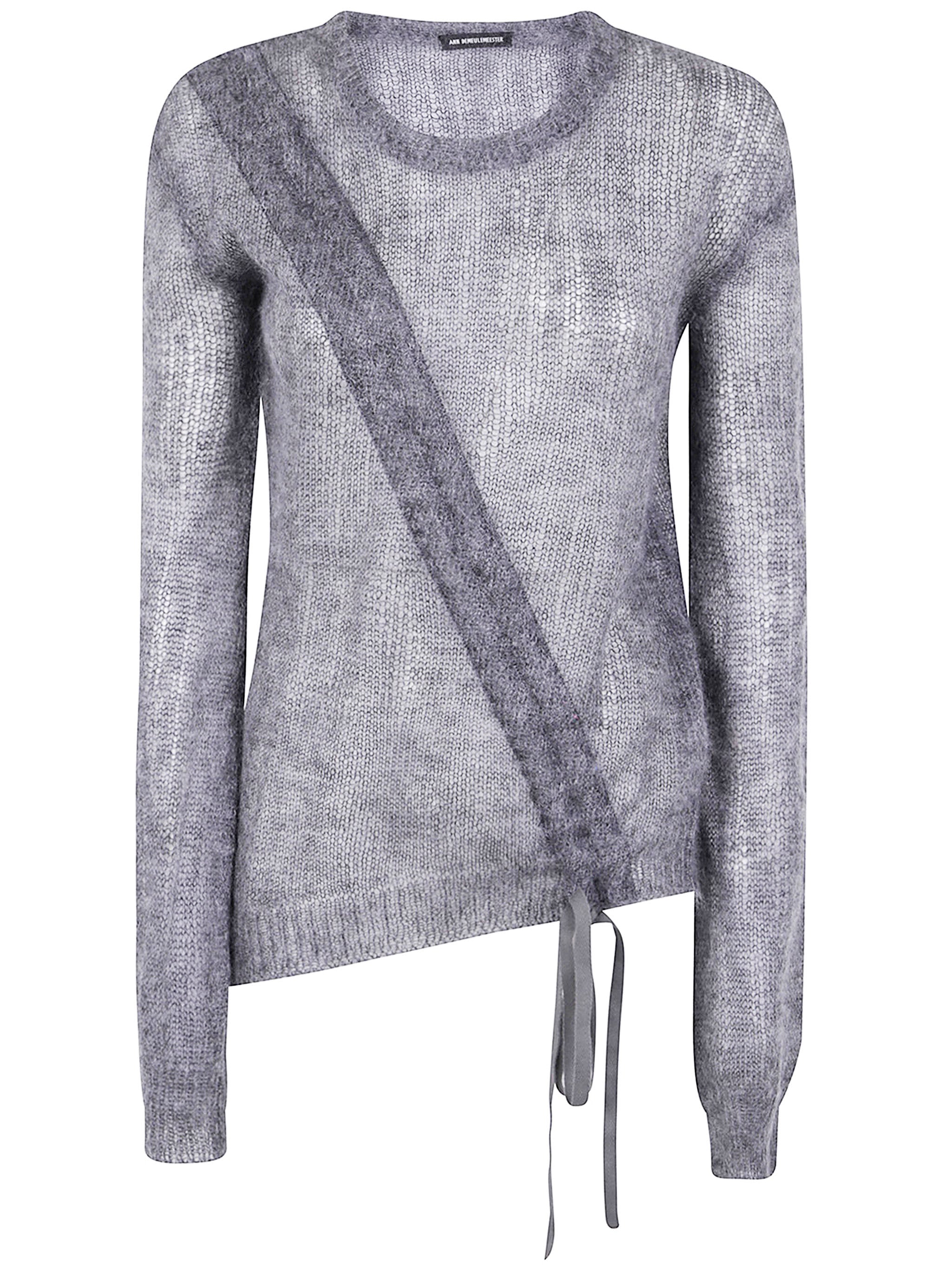 ANN DEMEULEMEESTER Zinaida Boat Neck Sweater with Drawstrings
