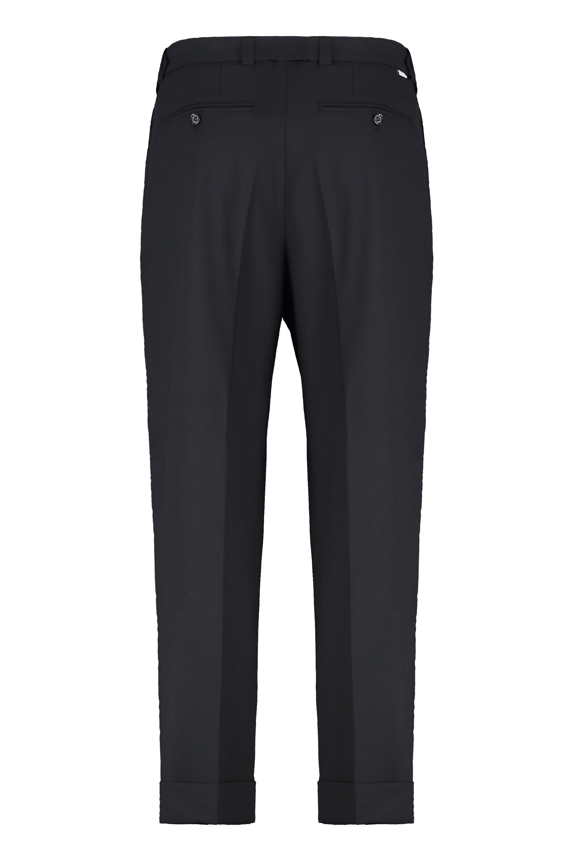 PAOLO PECORA Wool Blend Trousers with Roll-Up Ankles