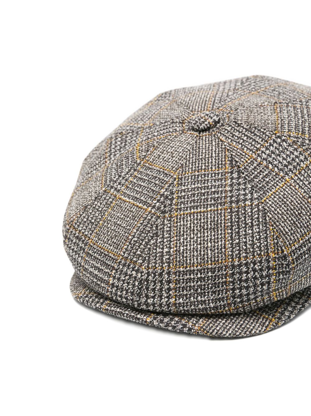 BORSALINO Checkered Flat Top Wool Cap for Men