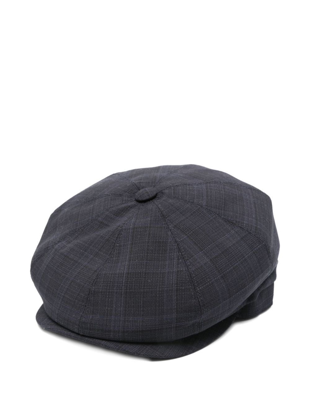 BORSALINO Classic Wool Cap with Checkered Design - Eight Panels