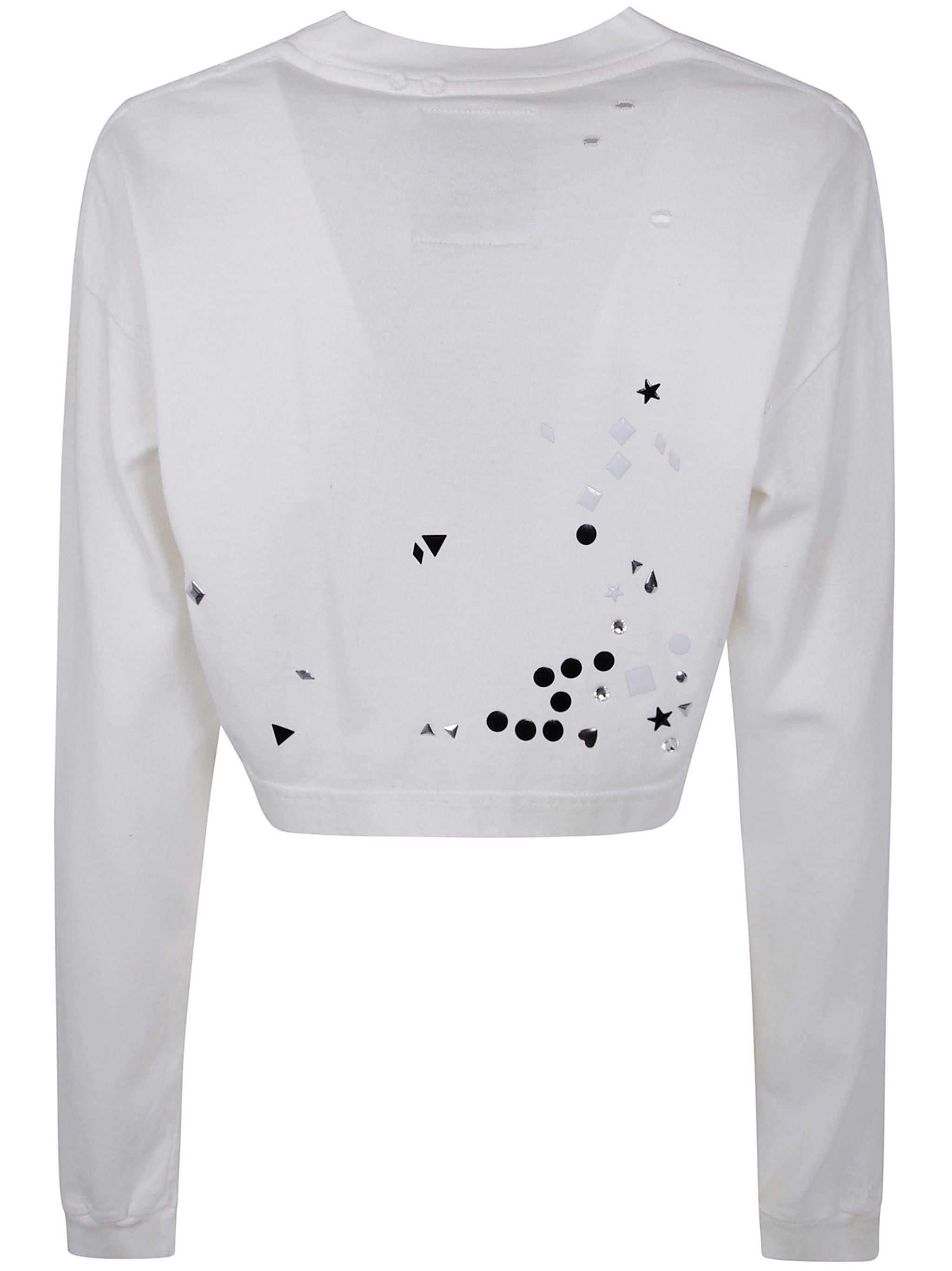 MAISON MIHARA YASUHIRO Embellished Distressed Long Sleeves Mini Tee