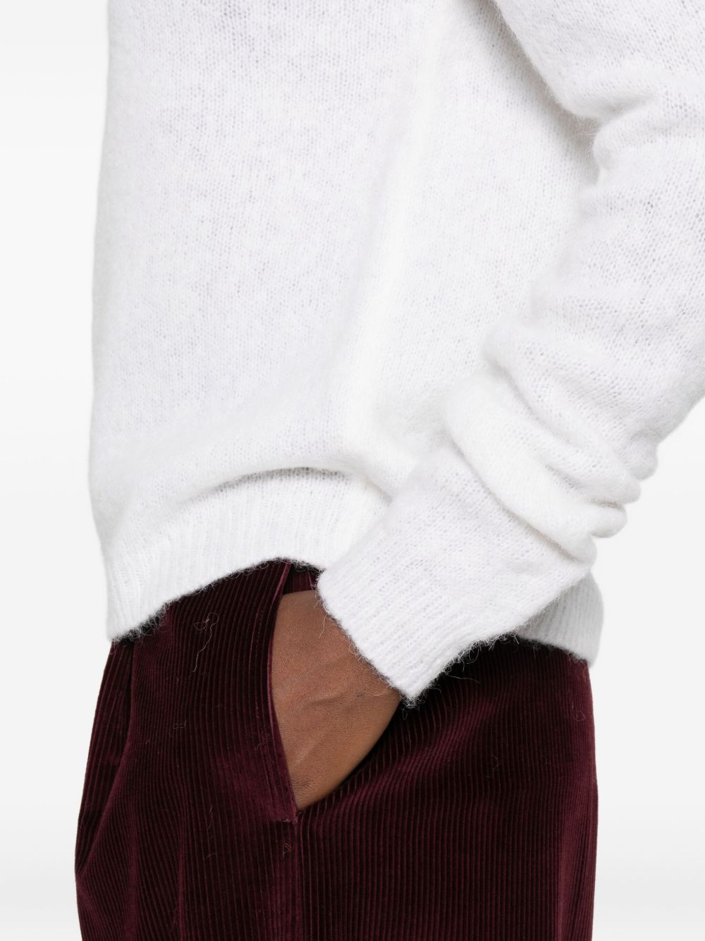 BASE MILANO Wool Crewneck Sweater with Raglan Sleeves