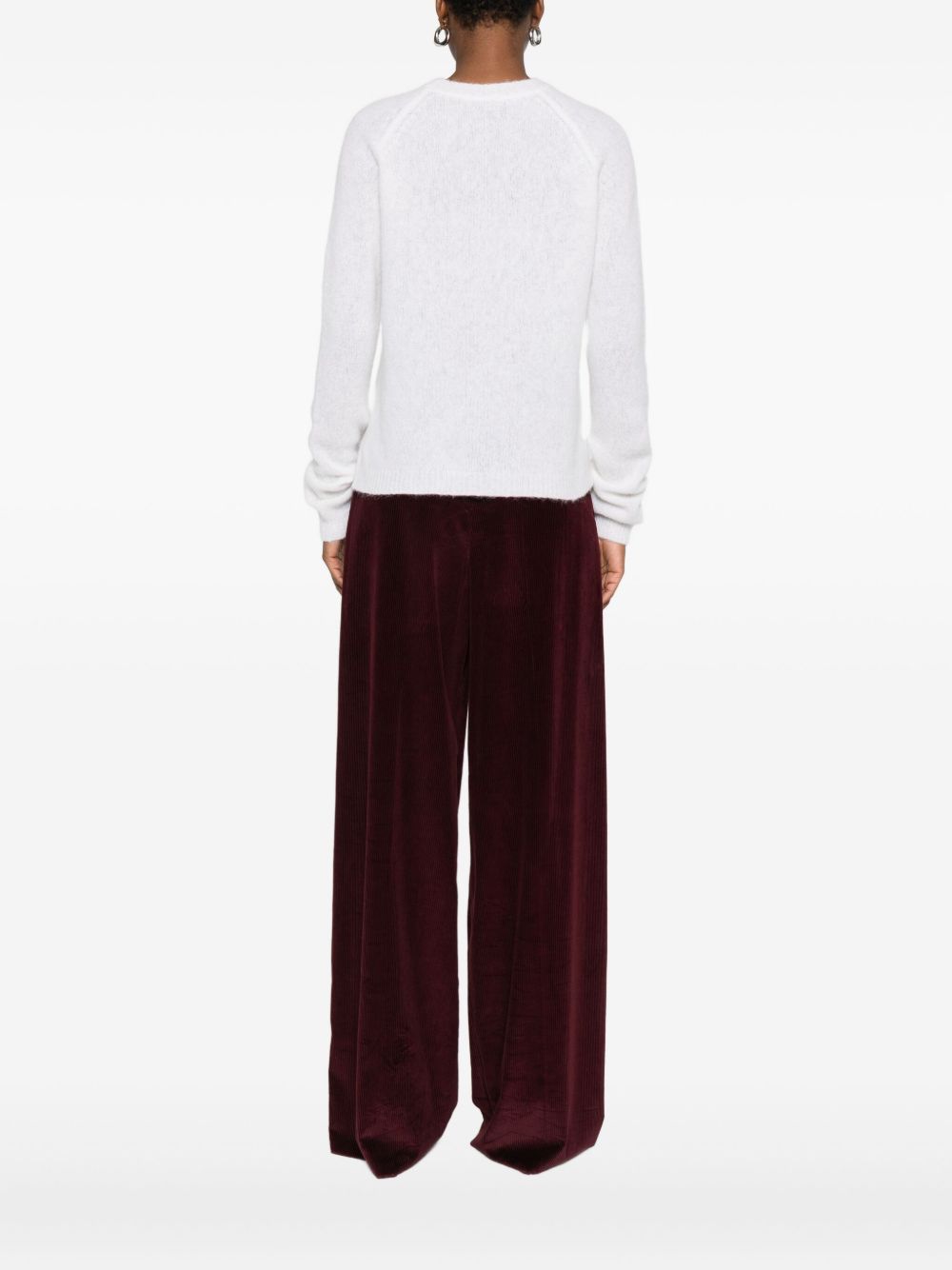 BASE MILANO Wool Crewneck Sweater with Raglan Sleeves