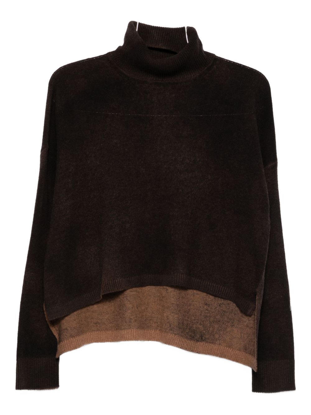BASE MILANO Wool Turtleneck Sweater with Layered Effect