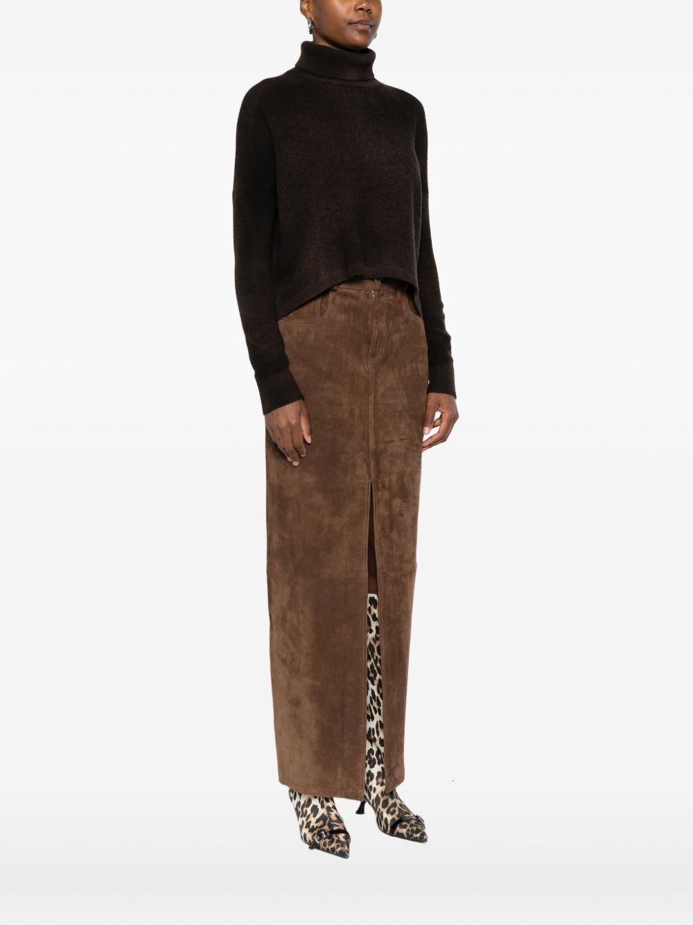 BASE MILANO Wool Turtleneck Sweater with Layered Effect