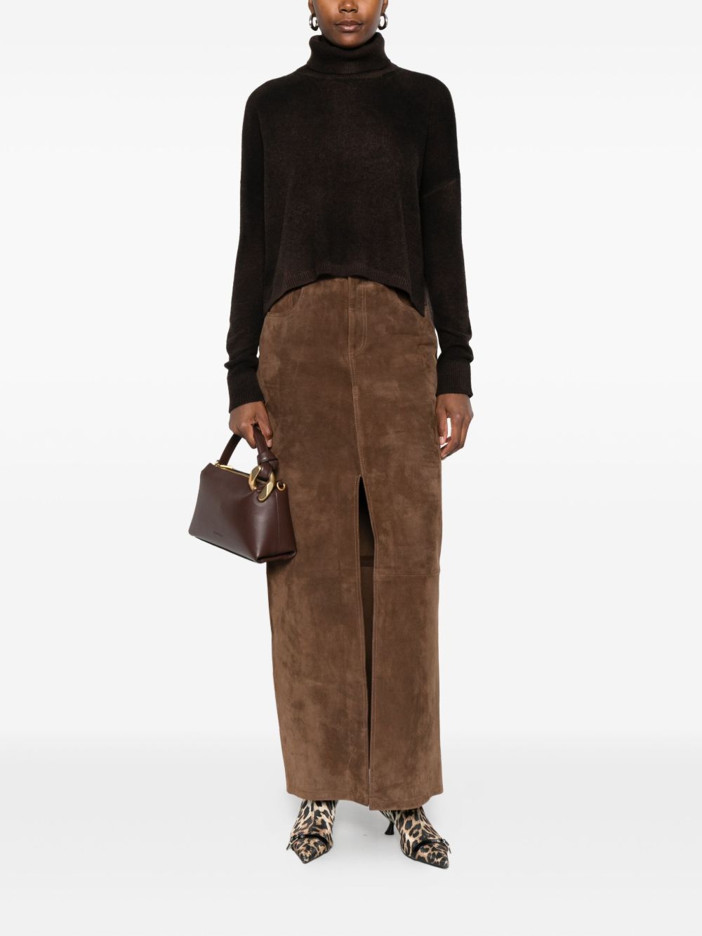 BASE MILANO Wool Turtleneck Sweater with Layered Effect