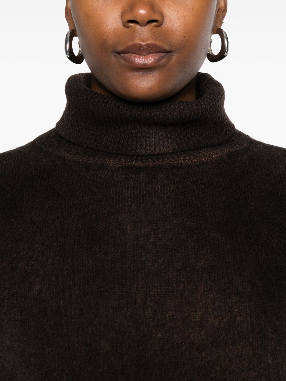 BASE MILANO Wool Turtleneck Sweater with Layered Effect