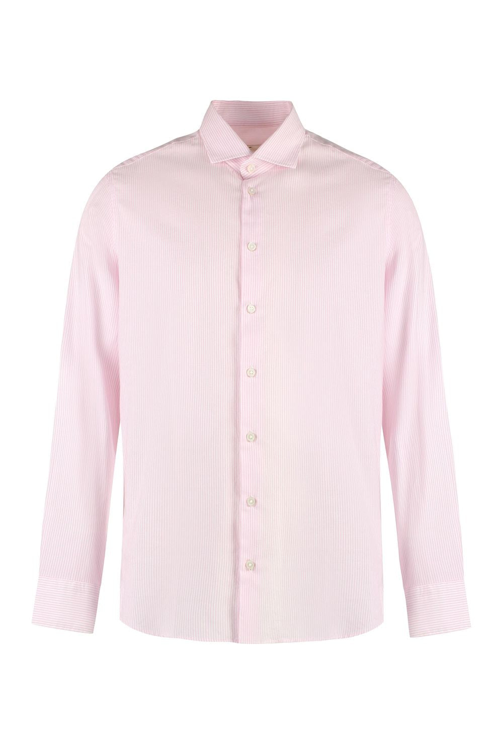 BASTONCINO Striped Cotton Shirt - Rounded Hem