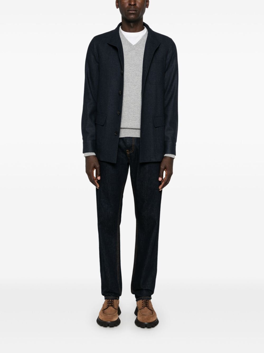 BALLANTYNE Men's Cashmere V-Neck Pullover