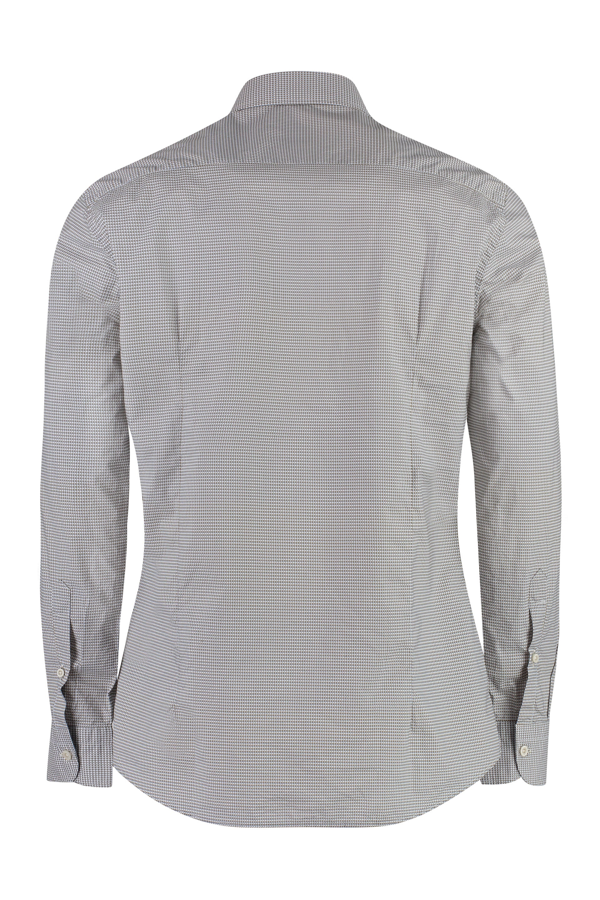 BASTONCINO Printed Cotton Shirt with Rounded Hem