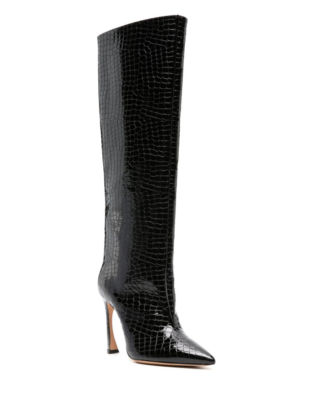 ALEXANDRE BIRMAN Elegant Crocco Patent Leather Boots for Women