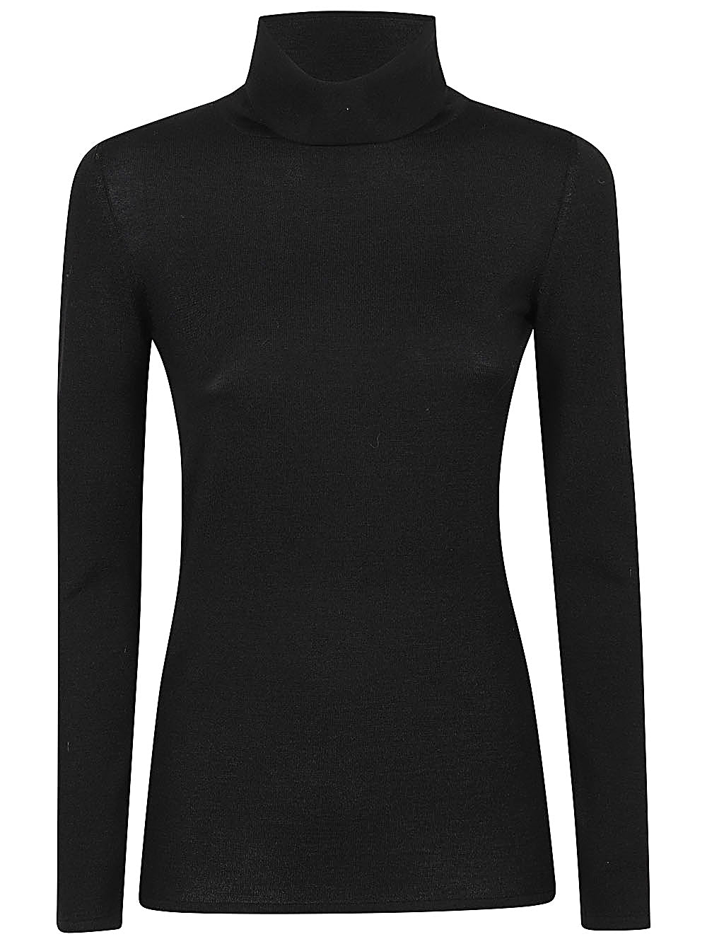 BASE MILANO Long-Sleeved Sweater with High Neck and Straight Hem