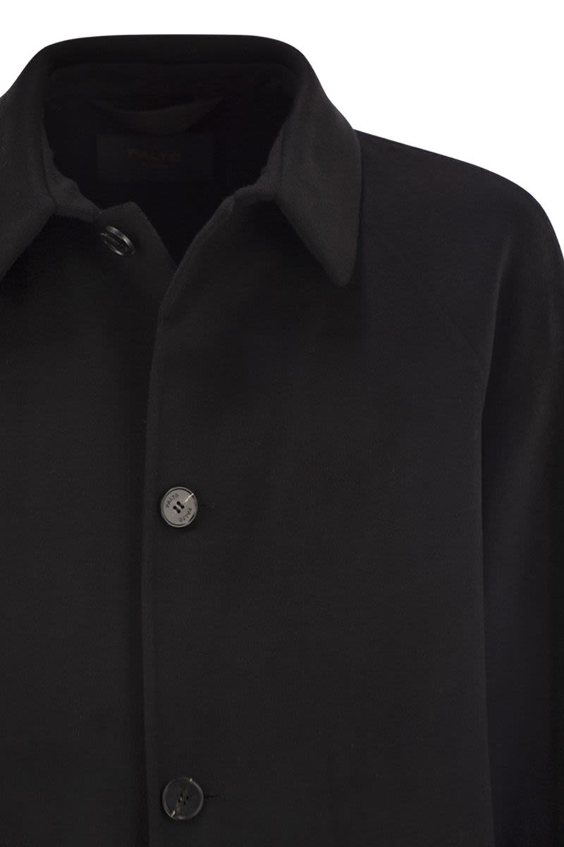 PALTÓ Wool Jacket with Shirt Collar and Raglan Sleeves