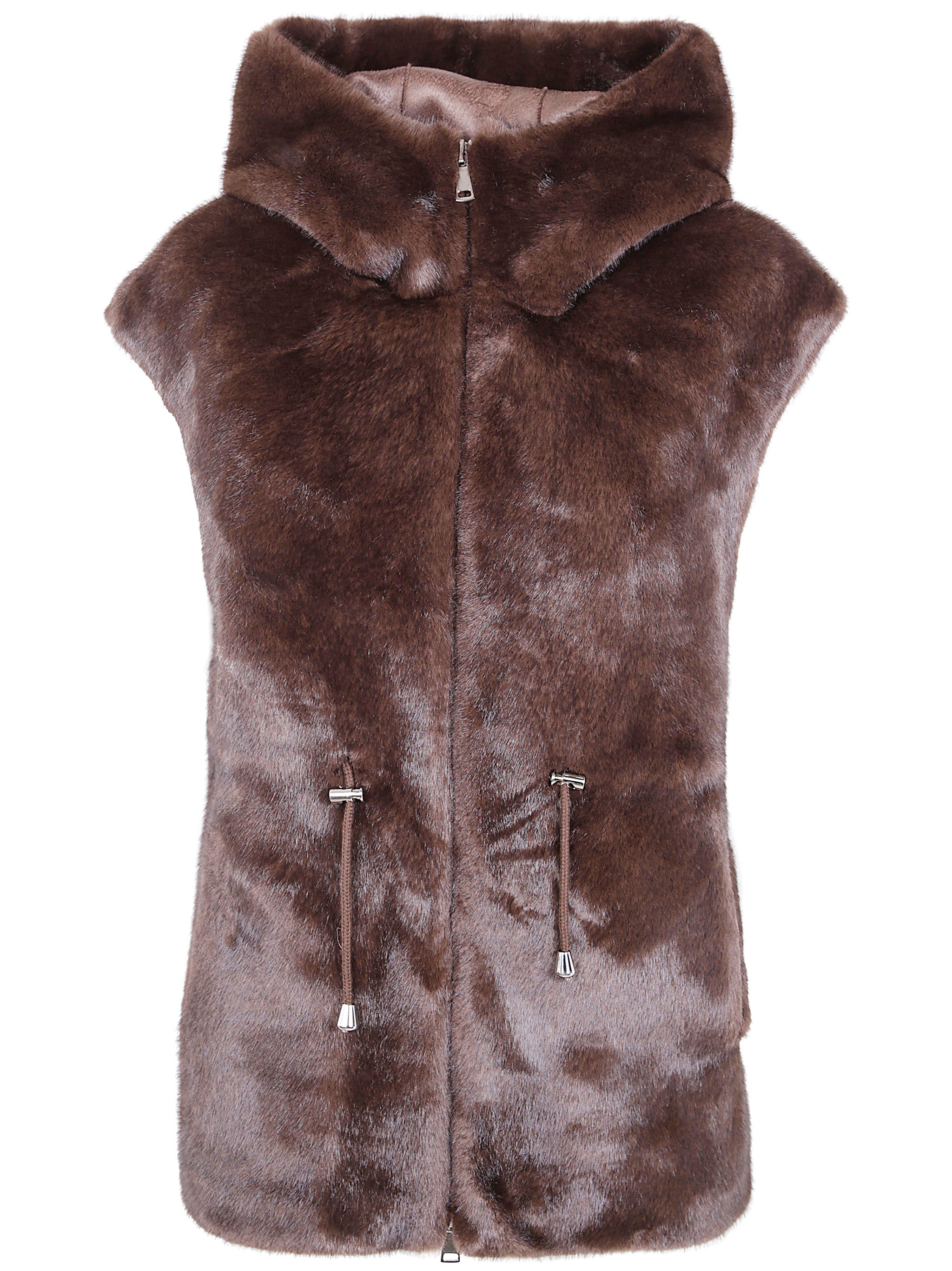 BETTA CORRADI Hooded Full Zip Sleeveless Jacket