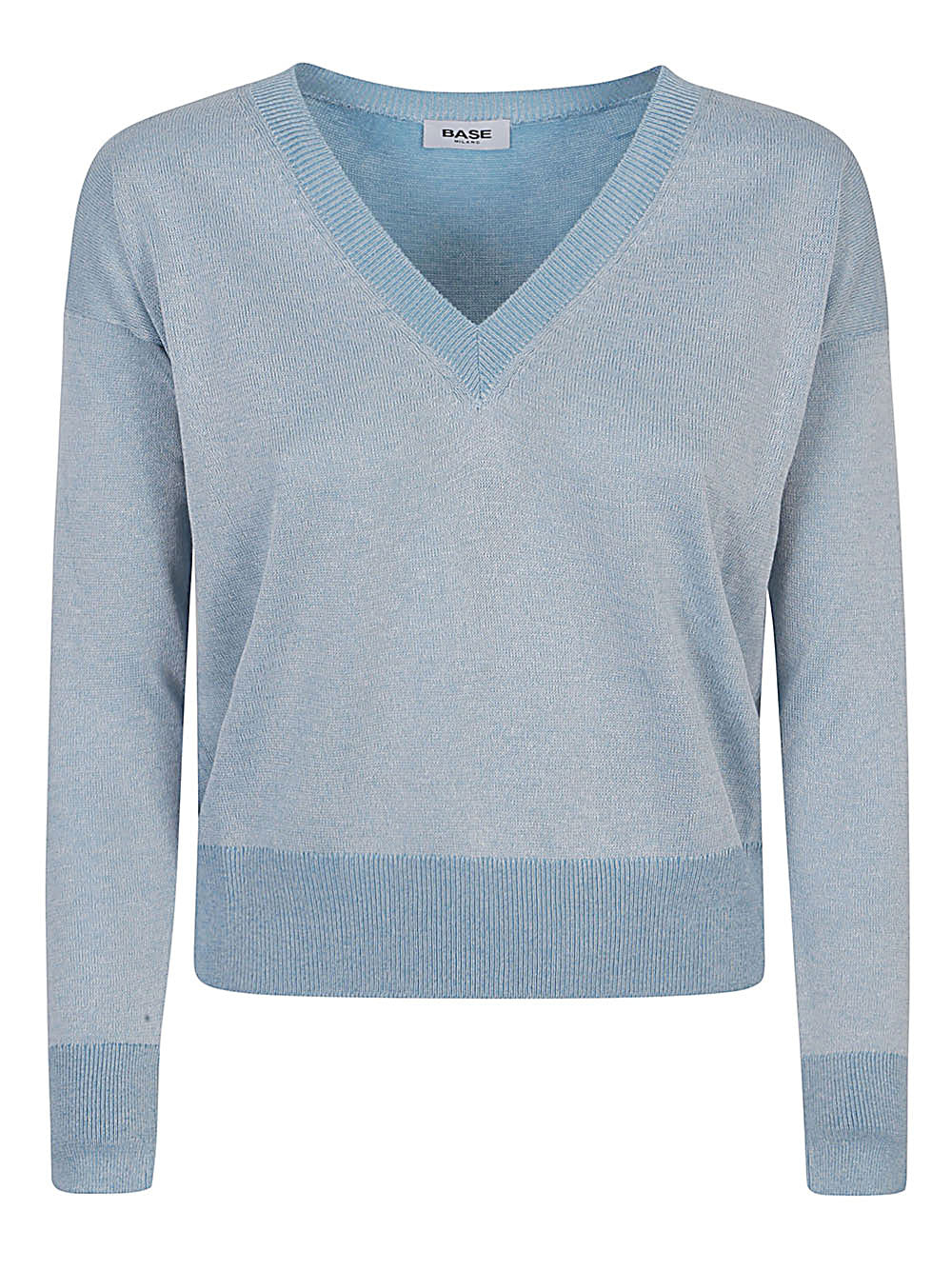 BASE MILANO Cotton Blend V-Neck Sweater for Women - SS24