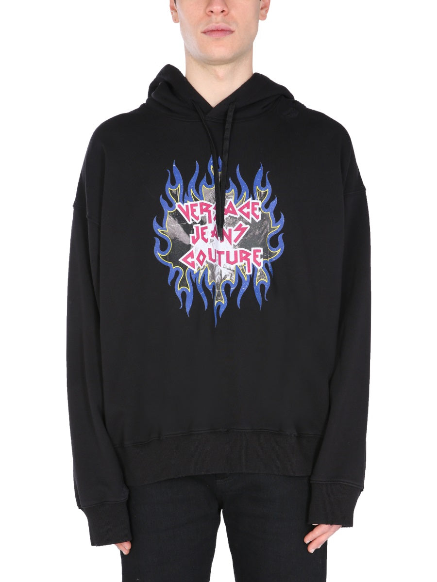 VERSACE JEANS COUTURE Rock Logo Hoodie for Men