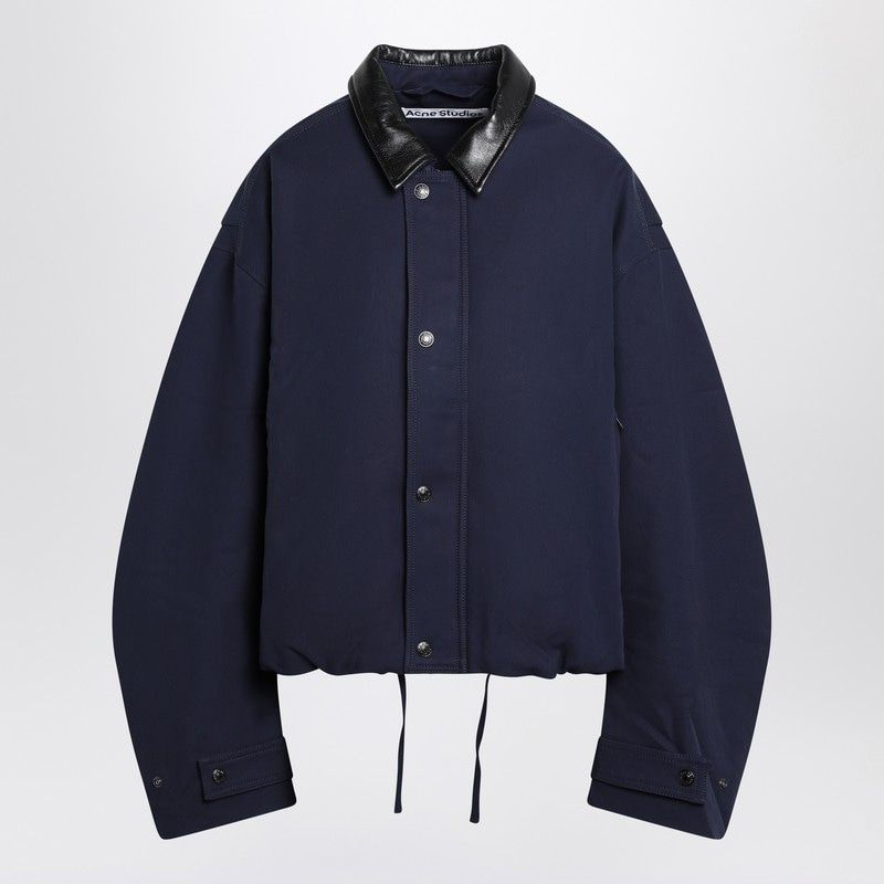 ACNE STUDIOS Twill Jacket with Leather Accents - Regular Fit