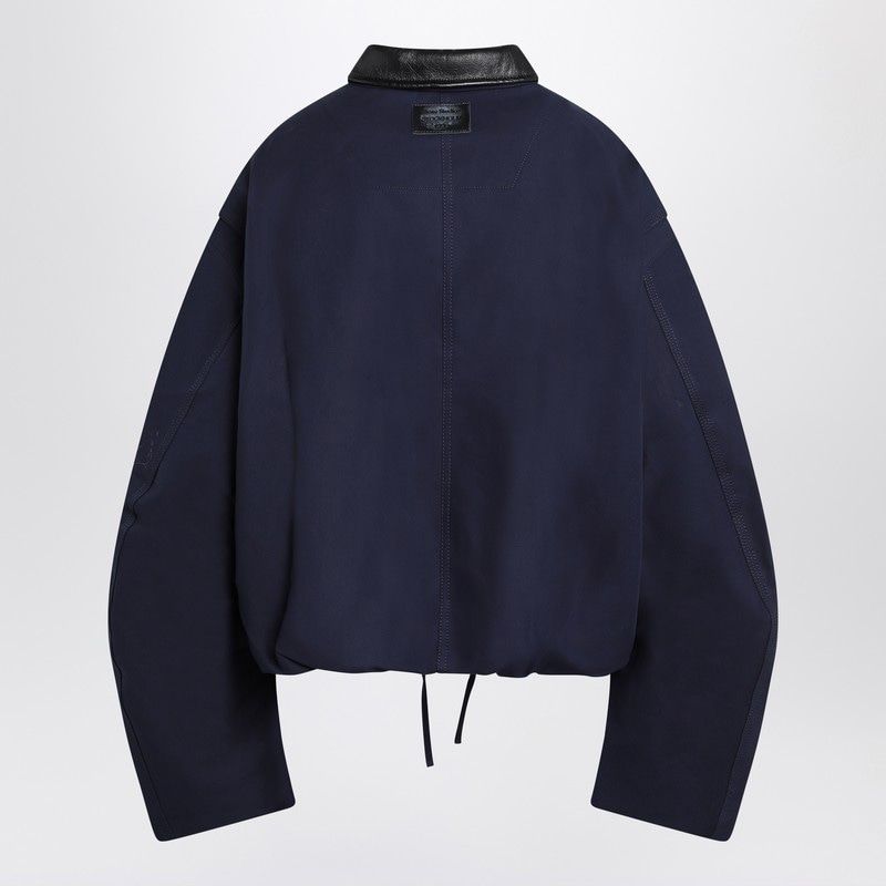 ACNE STUDIOS Twill Jacket with Leather Accents - Regular Fit