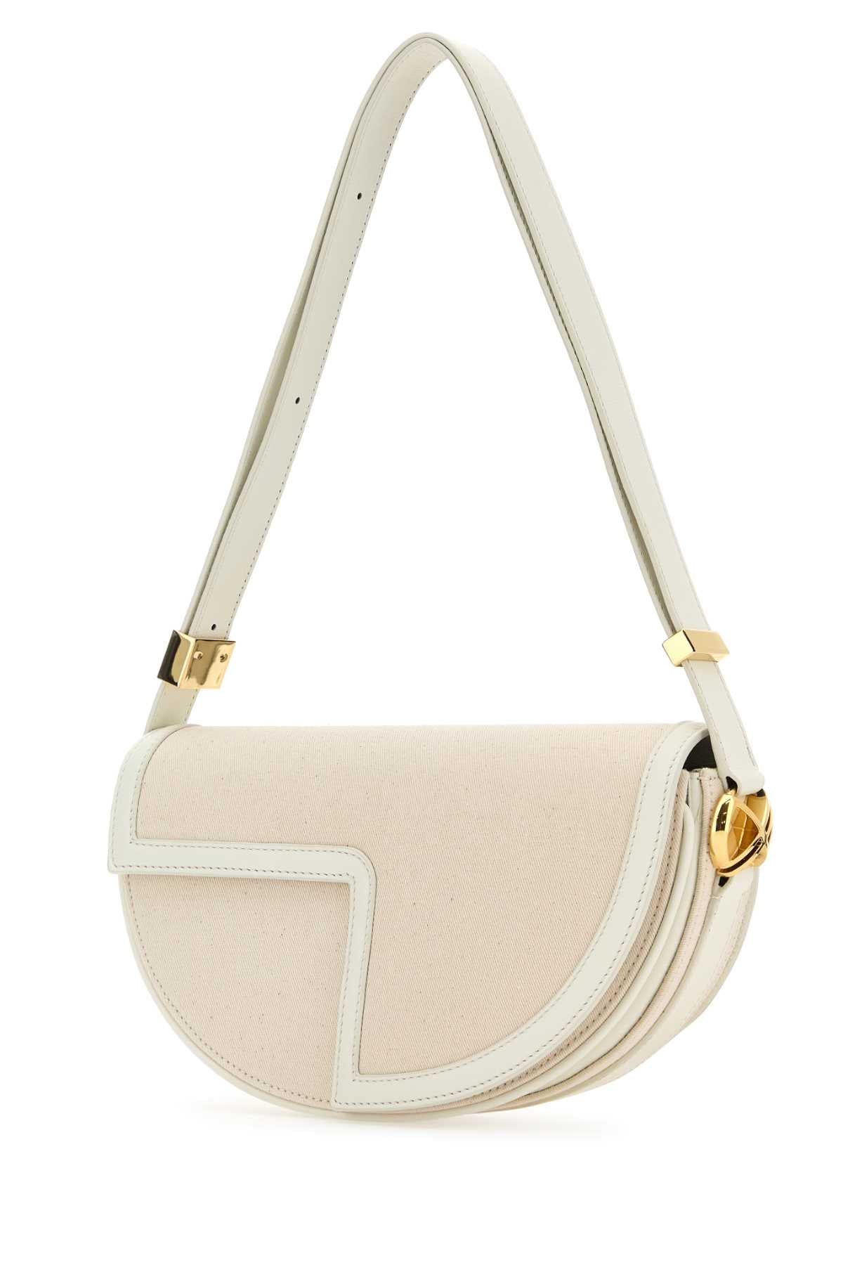 Two-Tone Canvas and Leather Le Patou Mini Shoulder Handbag