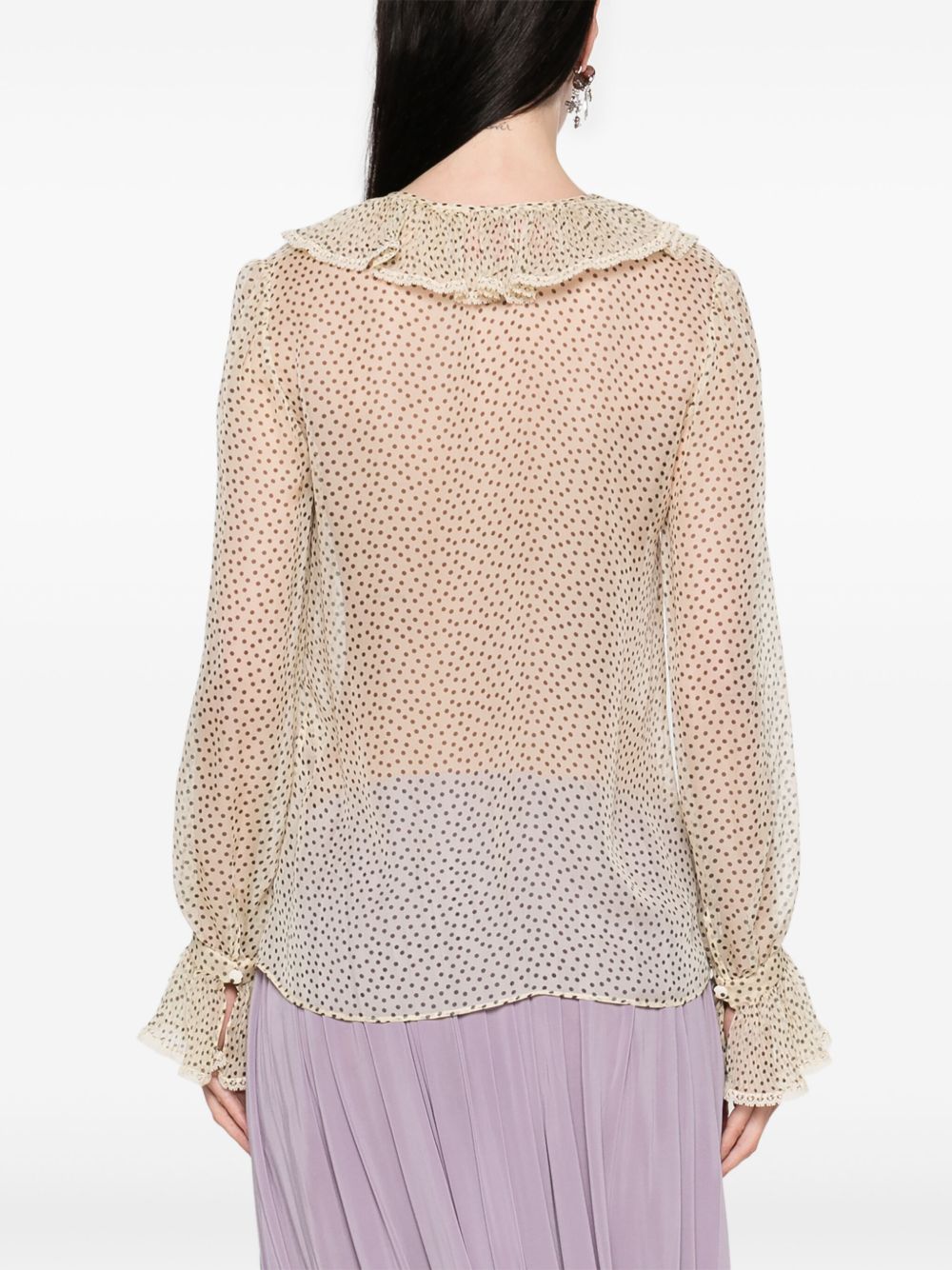 VALENTINO Silk Chiffon Blouse with Ruffled Detailing