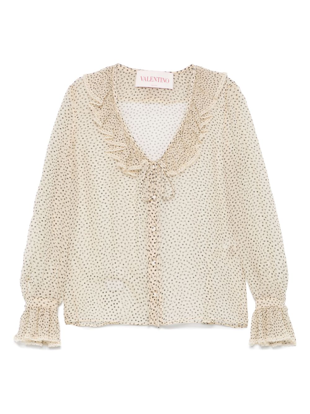 VALENTINO Silk Chiffon Blouse with Ruffled Detailing