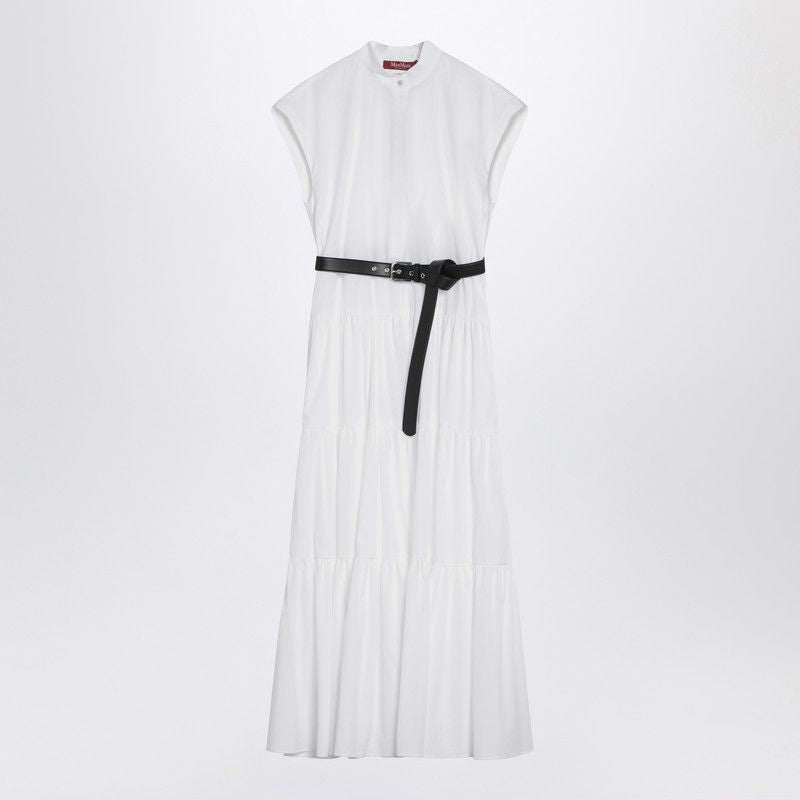 MAX MARA STUDIO Cotton Shirt Dress with Ruffles