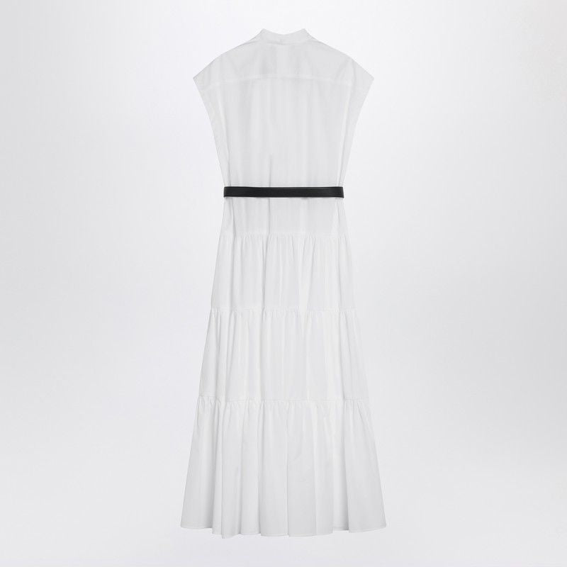 MAX MARA STUDIO Cotton Shirt Dress with Ruffles