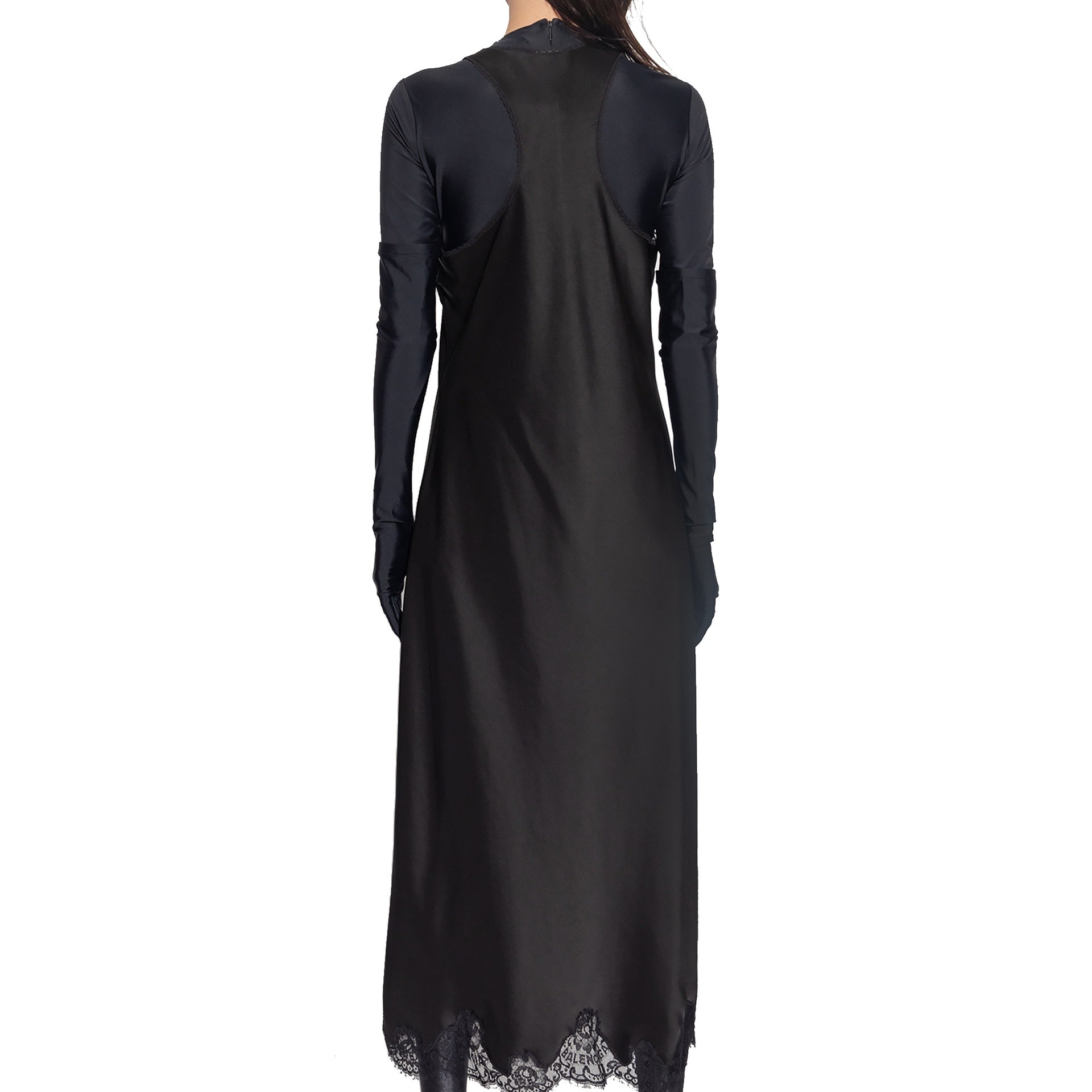 BALENCIAGA Satin Strappy Midi Dress for Women