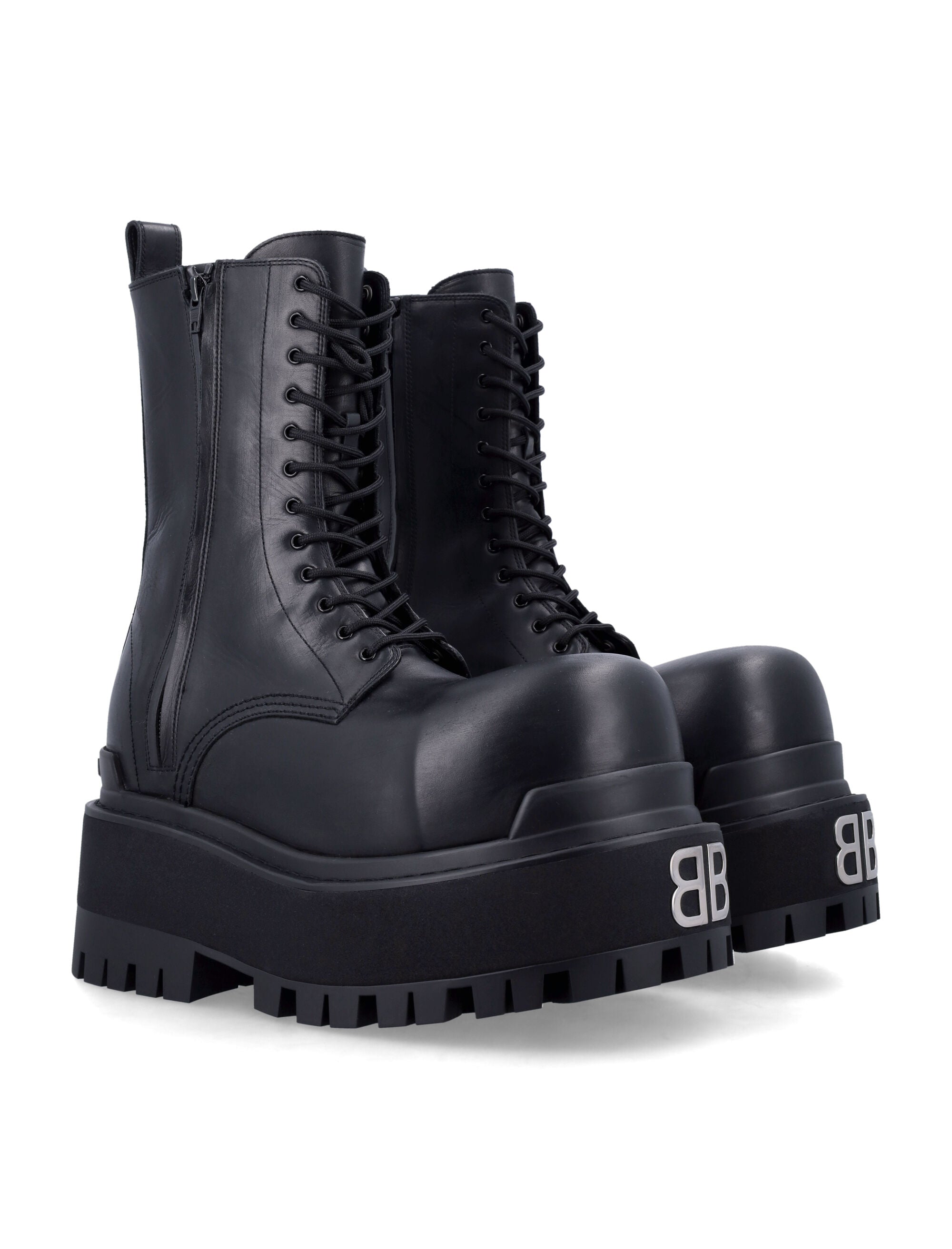 BALENCIAGA Giant Platform Boots with Worn-Out Effect - 8 cm Platform
