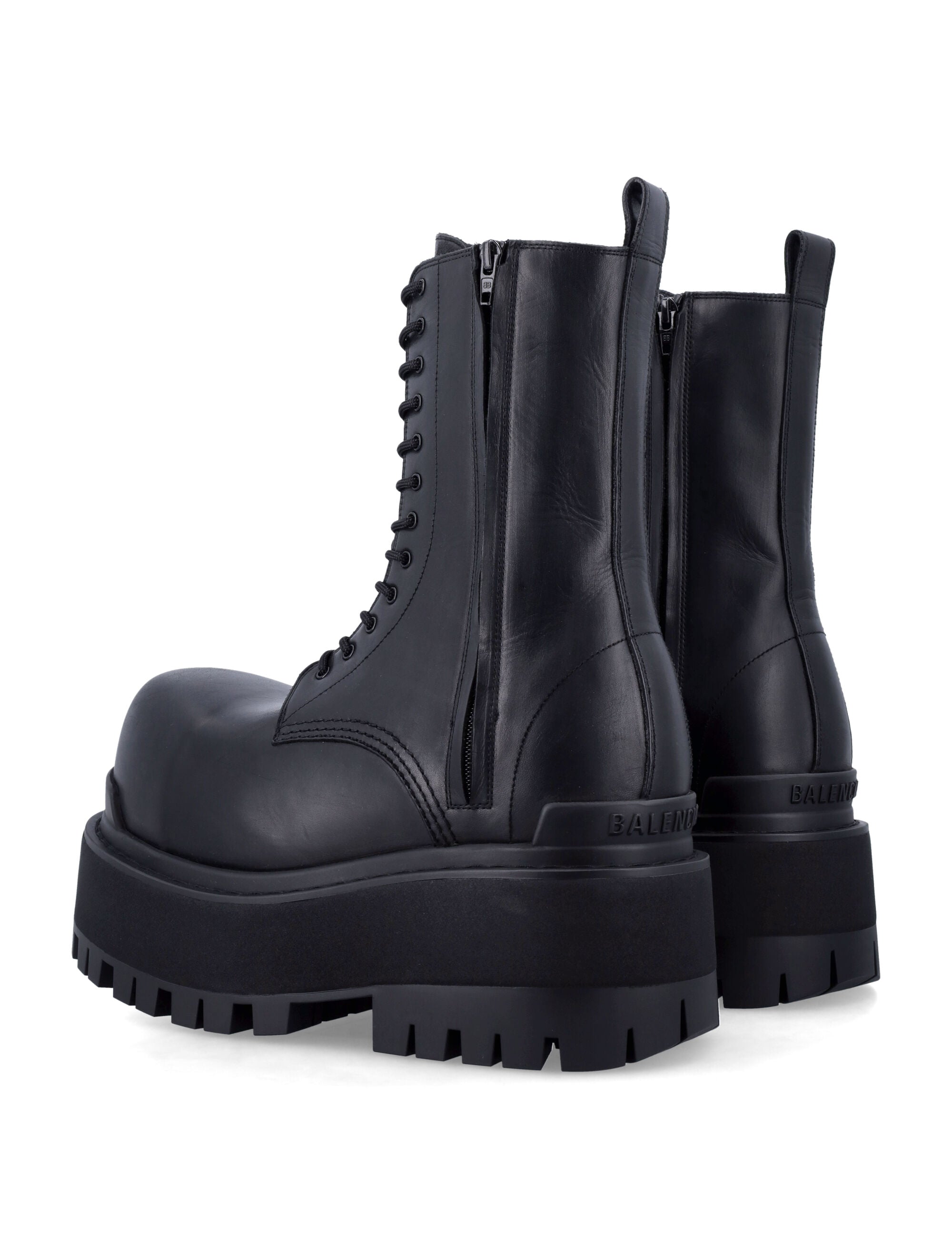BALENCIAGA Giant Platform Boots with Worn-Out Effect - 8 cm Platform