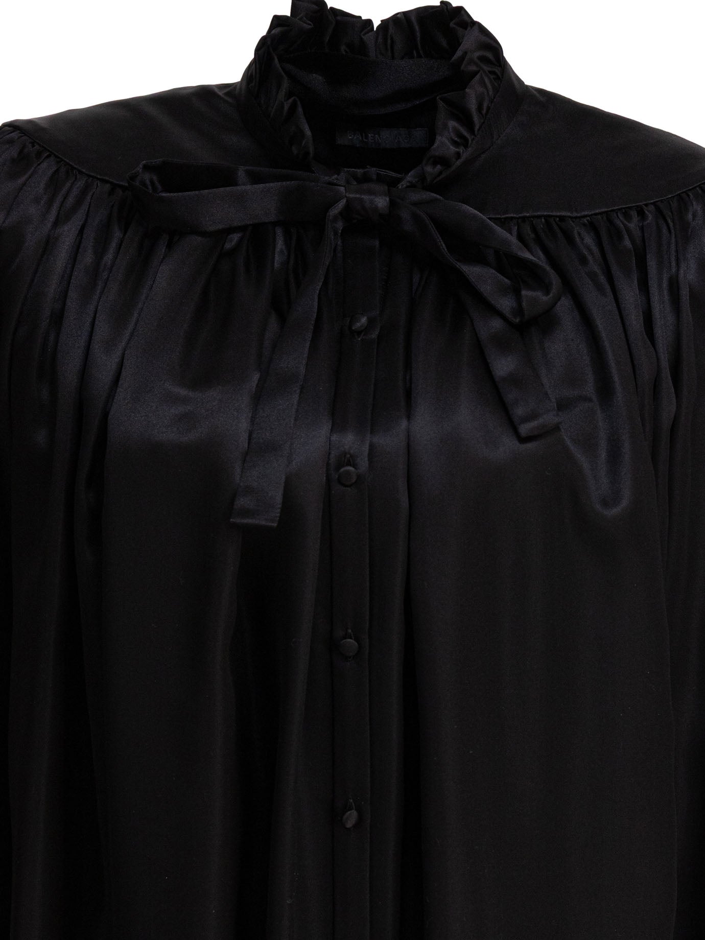 BALENCIAGA Lace-Up Blouse with Victorian Collar