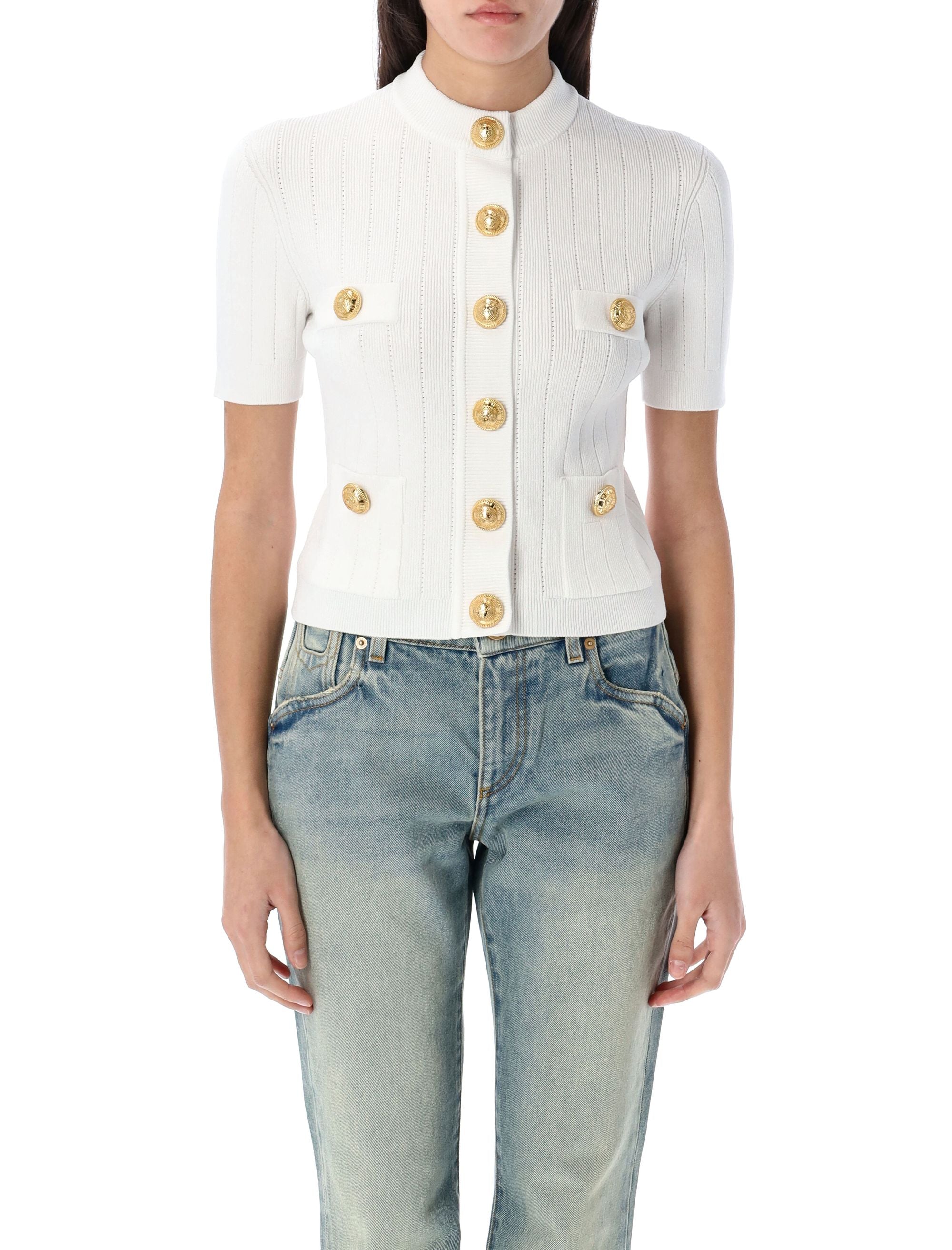 BALMAIN 4-Pocket Knit Cardigan
