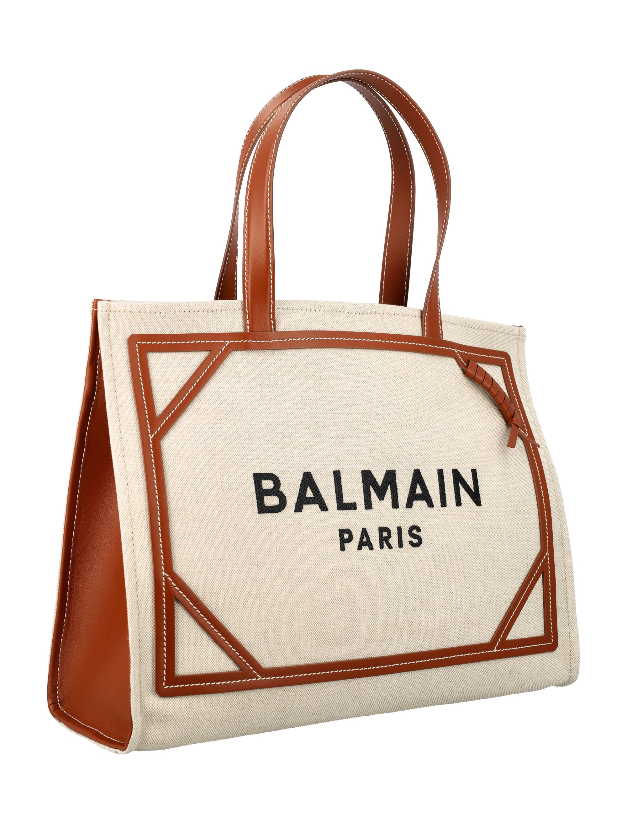 BALMAIN B-Army Medium Canvas Shopping Handbag - 41.5 x 32.5 x 15.5 cm