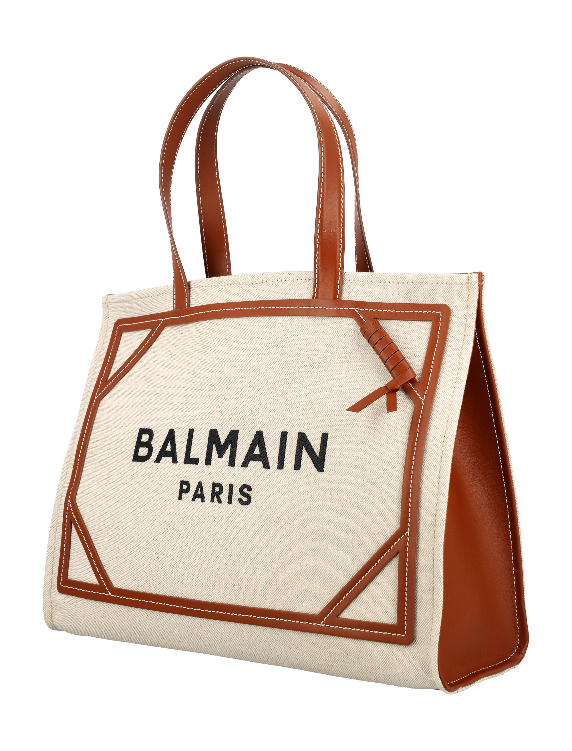 BALMAIN B-Army Medium Canvas Shopping Handbag - 41.5 x 32.5 x 15.5 cm