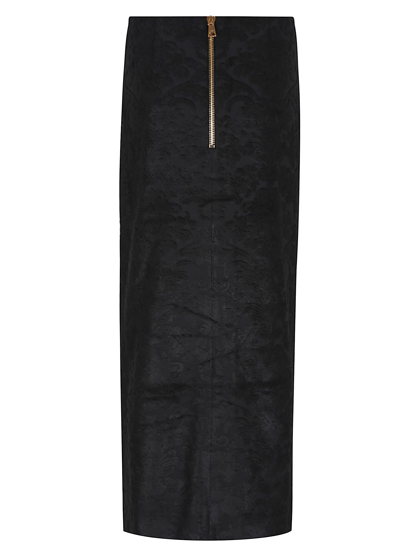 BALMAIN Fitted Midi Skirt with Baroque Bouclette Texture