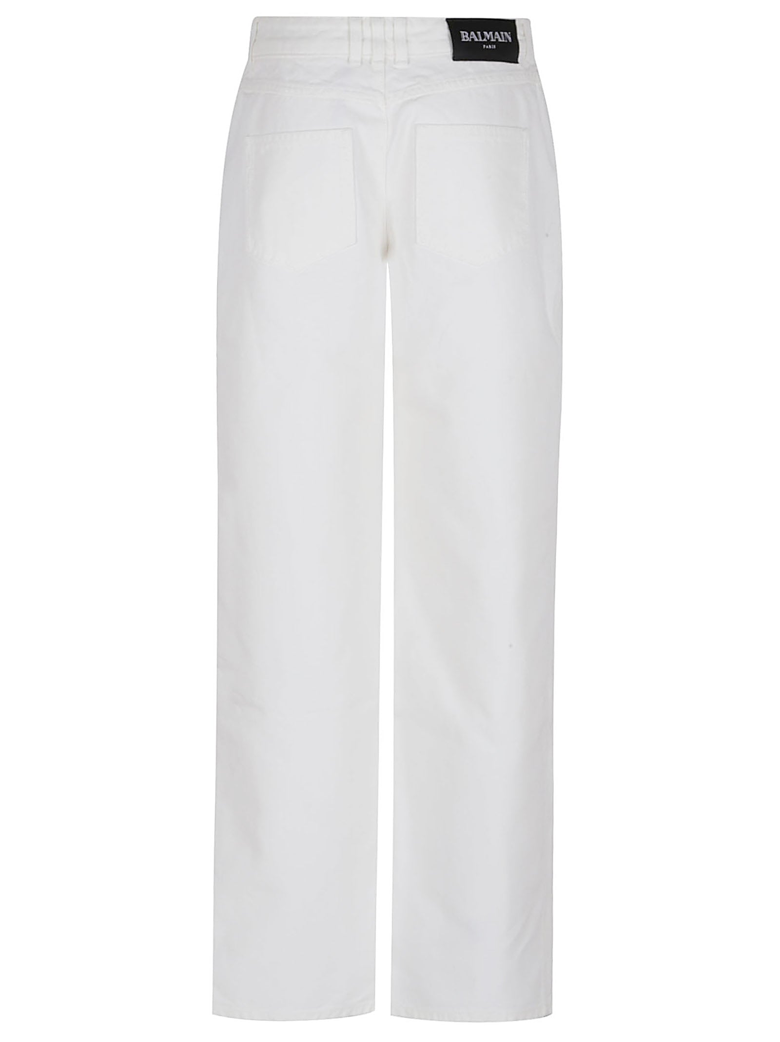 BALMAIN Straight Fit Distressed Denim Jeans for Women