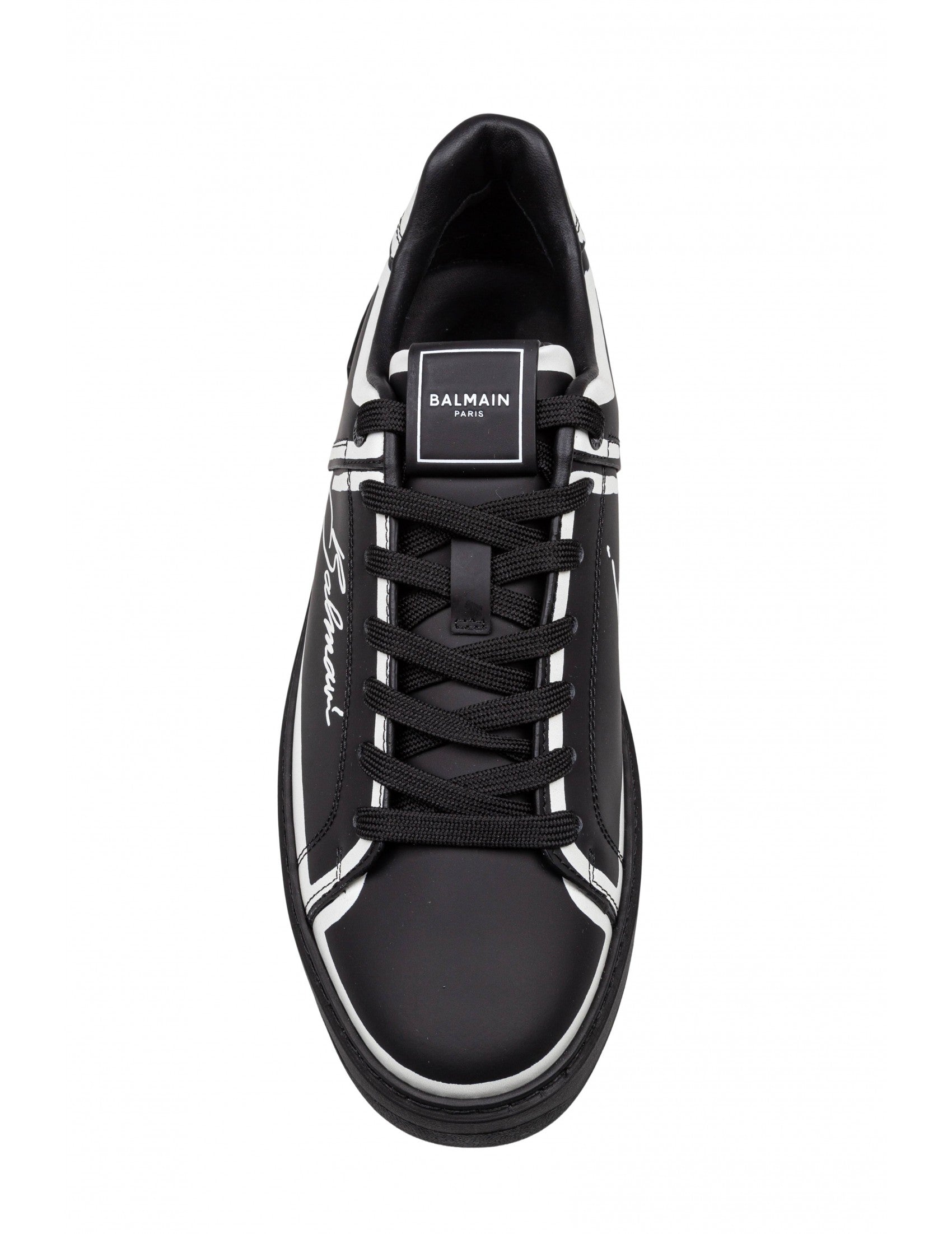 BALMAIN Leather Sneaker with 'je t'aime' Print for Men