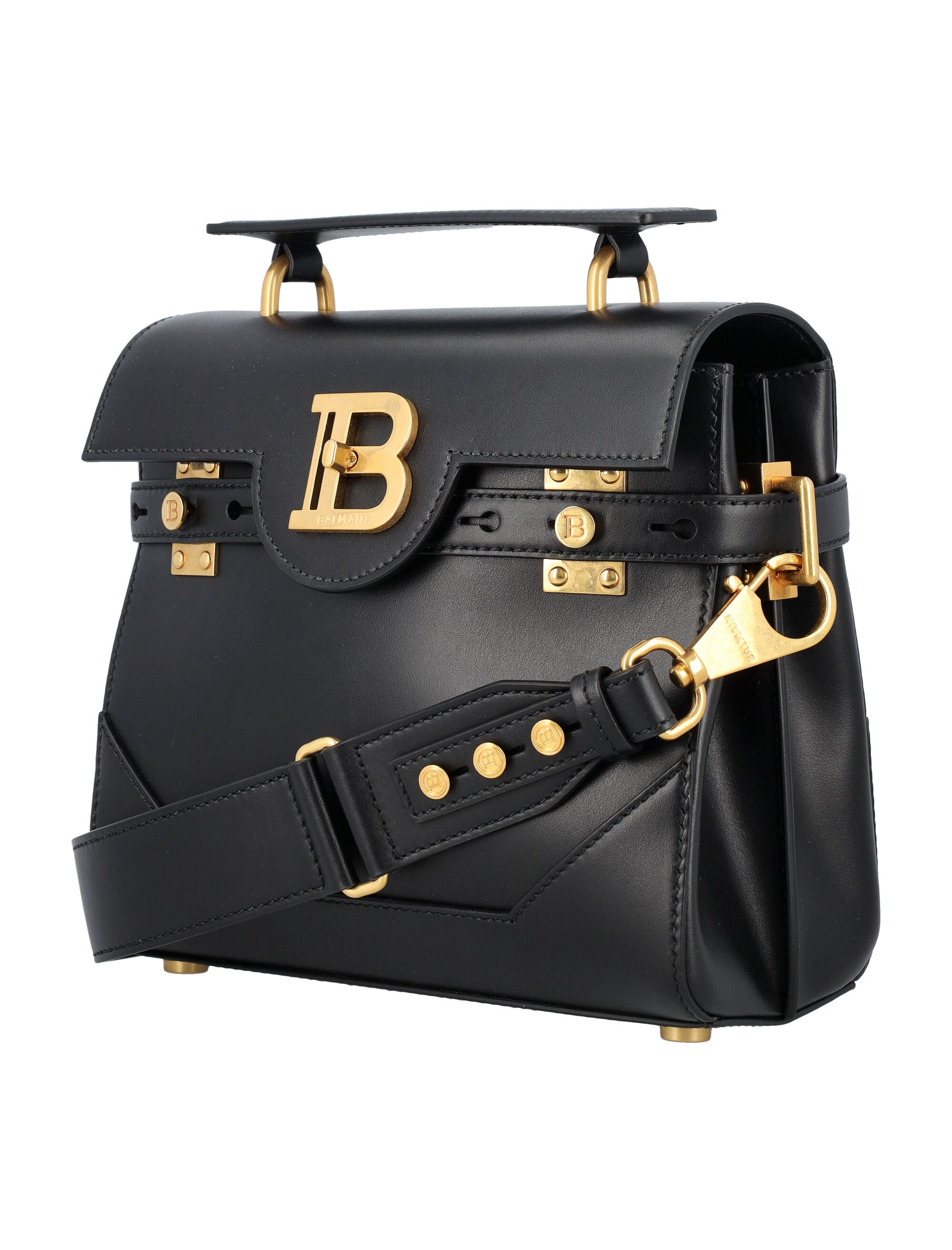BALMAIN Mini Handbag with Adjustable Strap and Gold Hardware