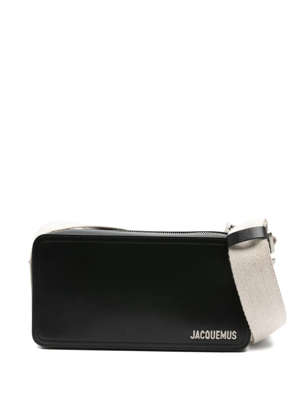 JACQUEMUS Utility Shoulder Handbag with Logo Plaque