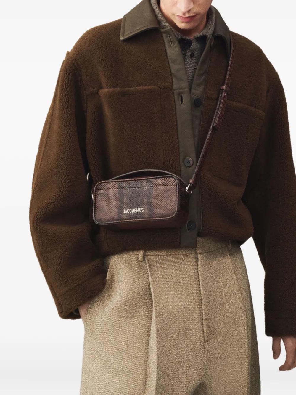 JACQUEMUS Mini Snakeskin-Embossed Shoulder Handbag