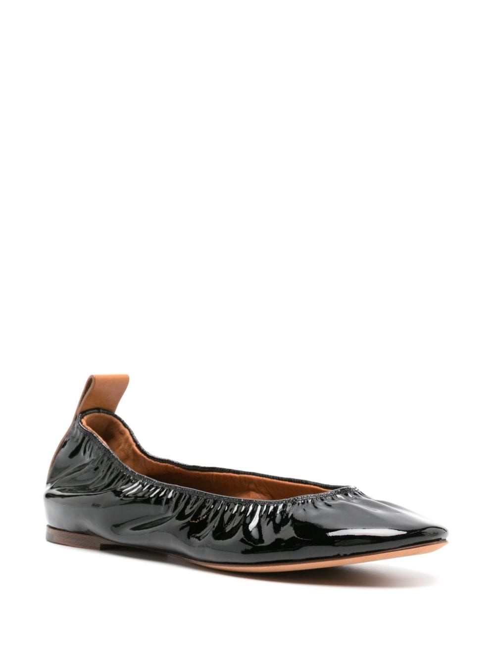 LANVIN Patent Leather Slip-On Flat Shoes